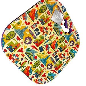 Disney Parks Parade Seat Cushion Retro Attractions Print Portable Pad NWT